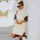 Women's Fall Outfits Turtleneck Sweater Women's Autumn and Winter Loose Dress Mid-Length Skirt Autumn