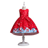 Toddler Girls Sequin Gown Dress Christmas Costume Girl's Gown Cartoon Print Princess Dress