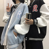 Baby Blue Varsity Jacket Winter Loose Jacket Casual Jacket for Male and Female Students