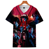 Hellfire Club Shirt Stranger Things Season 4 Hellfire Club Short Sleeve Baseball Uniform