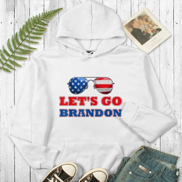 Let'S Go Brandon Hoodie Glasses Printed Hoodie