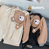The Bears Varsity Jacket Double-Layer Jacket Women's Jacket Bear Baseball Uniform Autumn and Winter Special-Interest Design Jacket