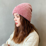 Women Winter Hats Women's Autumn and Winter Fashion Rabbit Fur Solid Color Knitted Hat Winter