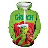 Grinch Hoodie 3D Printed Sports Loose Hoodie