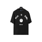 Jesus Is King T Shirt Loose Letter Print Men's and Women's Short-Sleeved T-shirt