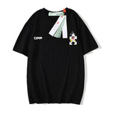 Spring/Summer OW Cartoon Mouse Print Men's and Women's Loose ShortSleeved Tshirt Owt t shirt
