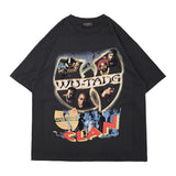 Oversized 90S T Shirt Spring and Summer Portrait Retro Short Washed Texture Distressed Sleeve Heavy T-shirt for Men