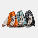 Orange Varsity Jacket Spring and Autumn Embroidered Leather Jacket Youth Men's Clothing Sports Baseball Clothing Jacket