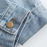Men Denim Coat Jean Jackets Washed Do the Old Cowboy Coat Men's Polo Collar Jacket Denim Jacket