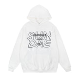Mens Fall Outfits High Street Graffiti Printed Hoodie Loose Casual Top Men