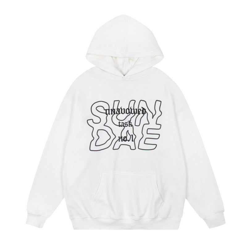 Mens Fall Outfits Portrait Printed Hoodie Hip Hop Loose Men and Women