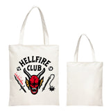 Stranger Things Hellfire Club Handbag Stranger Things 4 Canvas Bag Student Book Bag Shopping Bag Large Capacity Crossbody