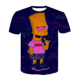 Homer Simpson Shirt Summer Printed Couple T-shirt Casual Men's Short Sleeve
