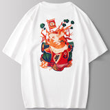 Zodiac Shirts Summer Pig Three-Dimensional Embroidery Cotton round Neck Short Sleeve Shirt