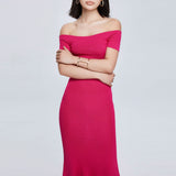 Women Spring Dress Knitted Fitted Waist Slimming Knitted Sweater Long Louver Dress