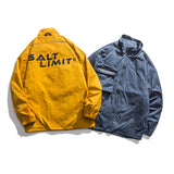 Yellow Varsity Jacket Autumn Stand Collar Jacket Loose Casual Long Sleeves Coat All-Matching Top for Men