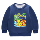 Children Pokemon Pikachu Hoodie Brushed Hoody Double Layer Thickened