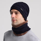 Mens Winter Hats Men's Autumn and Winter Fleece Lined Padded Warm Keeping Knitted Hat Winter
