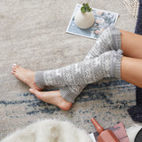 Winter Chunky Cable Thick Knit Thigh High Socks Long Stockings Boot Christmas Elk Tube Socks Bunching Socks Woolen Yarn Socks