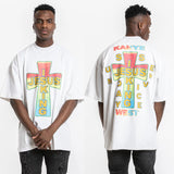 Jesus Is King T Shirt Bronzing Printed Loose Shoulder Short Sleeve