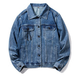 Denim Varsity Jacket Vintage Denim Jacket Male Autumn and Winter Loose Versatile Casual Jacket