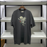 Gallery Dept Skull Print Distressed Men's and Women's Short-Sleeved T-shirt