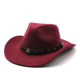 Cowboy Hats Western Cowboy Hat Woolen Jazz Top Hat Male Ladies' National Style Broad-Brimmed Hat