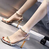 Nude Block Heel Peep Toe Sandals