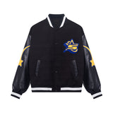 Brown Varsity Jacket Hiphop Style XINGX Baseball Uniform Embroidered Pattern Retro Couple Jacket