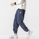 Mens Corduroy Pants Corduroy Pants Elastic Waist Ankle-Tied Harem Men's Casual Pants