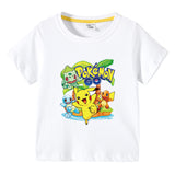 Children Pokemon Pikachu T Shirt Short Sleeve Cotton T-shirt Casual Sports