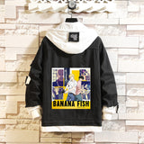 Comic Denim Jacket Men's and Women's Clothing Hooded Sweater Denim Jacket