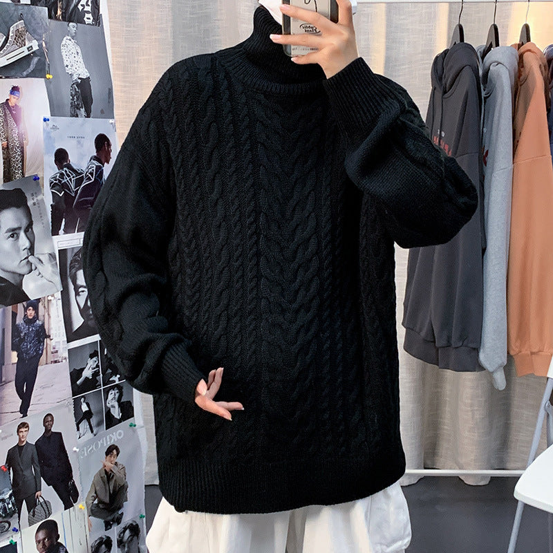 Men Turtleneck Sweater Autumn and Winter Sweater Men's Loose