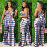 Women Plaid Catsuit Women Checkered Jumpsuit Women's Plaid Hollow out