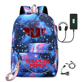 Stranger Things Hellfire Club Backpack Stranger Things Printed USB Backpack Student School Bag