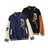 The Bears Varsity Jacket Heyhenry Brushed Jacket Casual Bear Letter College Jacket Jacket Men and Women Couple's Tops