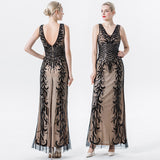 1920S Dress Sequins Dress Temperament Deep V-neck Slim-Fit Dress