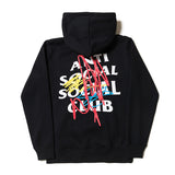 Anti Social Club Hoodie Fall Winter Hooded round Neck Street Casual Sweatshirt Men and Women