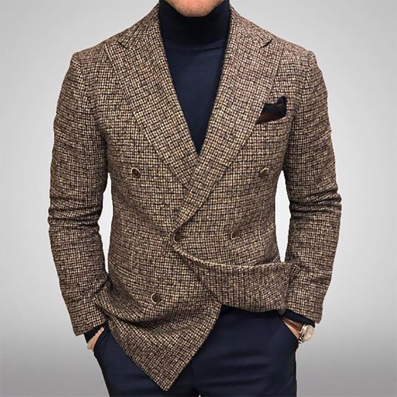 Bohemian Chic Wedding Guest Men Attire Plaid Business Casual Suit Coat