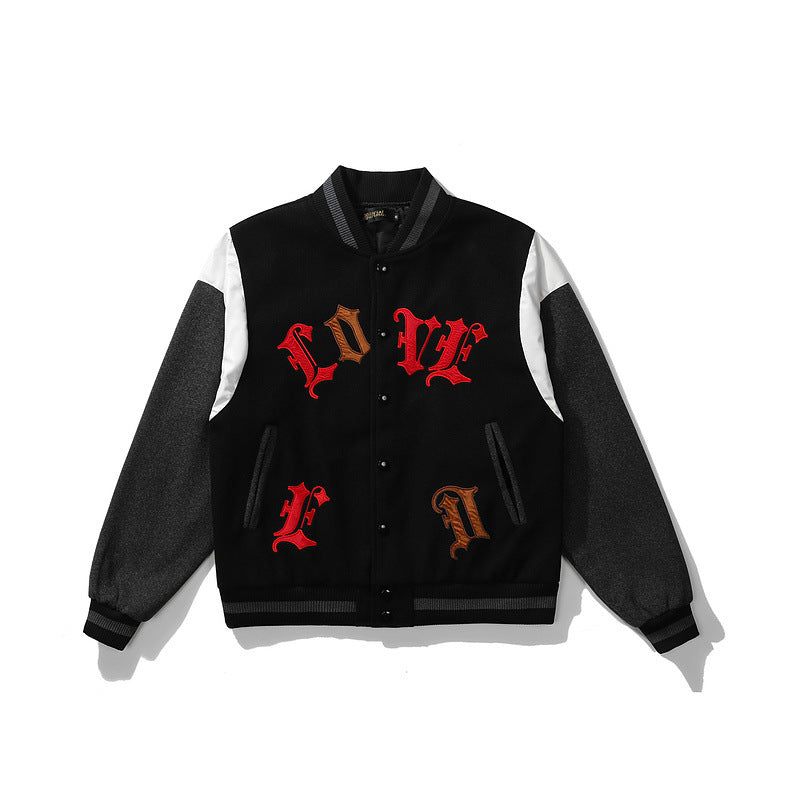Mens Fall Outfits Baseball Jacket Men's and Women's Oversize Loose Jacket Couple