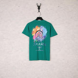 Shark Print T Shirt Camouflage Letter Print Short-Sleeve T-Shirt