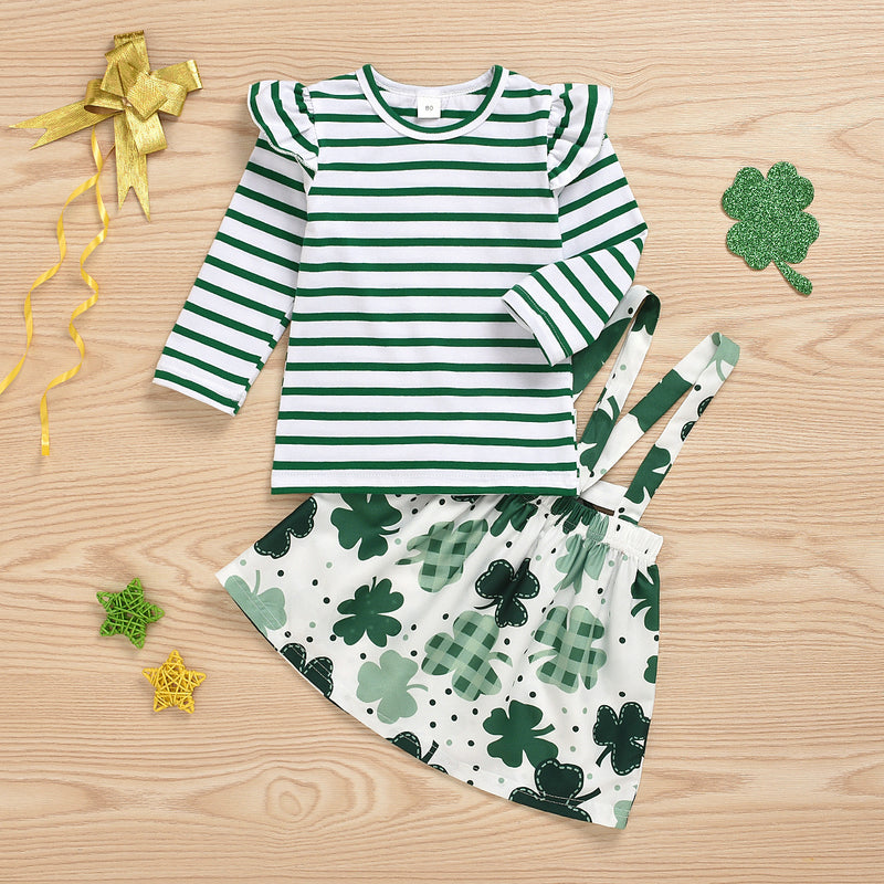 Children Saint Patrick's Day Baby Set Four-Leaf Clover Festival