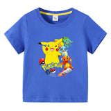 Children Pokemon Pikachu T Shirt Children Summer Clothing Short Sleeve T-shirt