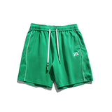 Men Shorts Summer Solid Color Letter Embroidered Slacks Shorts