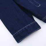 Men Denim Coat Jean Jackets Solid Color Denim Jacket Men Loose Lapels Shirt Style Jacket Denim Coat