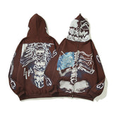 Cpfm Hoodie Autumn and Winter Skull Sweater Hoodie Zipper Coat