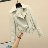 Women PU Leather Jacket Biker Motorcycle Coat Leather Coat Female Short Motorcycle Clothing Pu Small Leather Coat