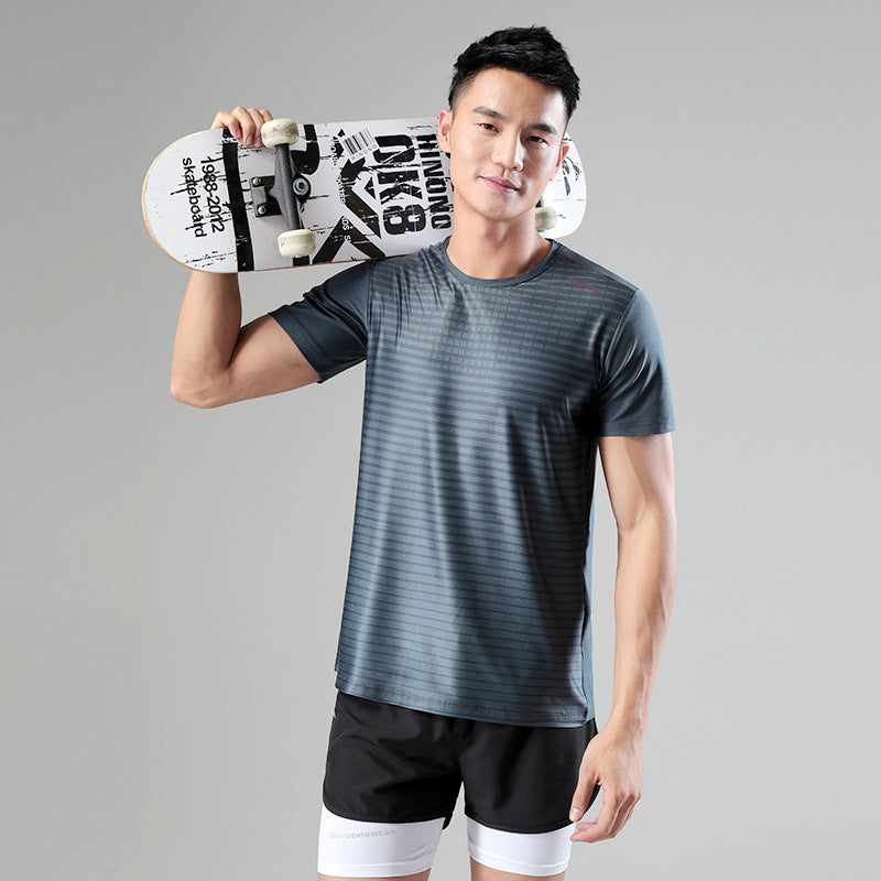 Sweat Wicking Shirt Colorful Reflective Sign Sports T-shirt Quick-Drying Exercise Top