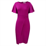 Nina Parker plus Size Dresses Summer Ruffle Sleeve Tight Bandage plus Size Dress