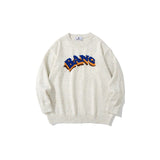 Mens Fall Outfits Retro Alphabet round Neck Knitted Jacket Oversize Pullover Sweater for Men and Women
